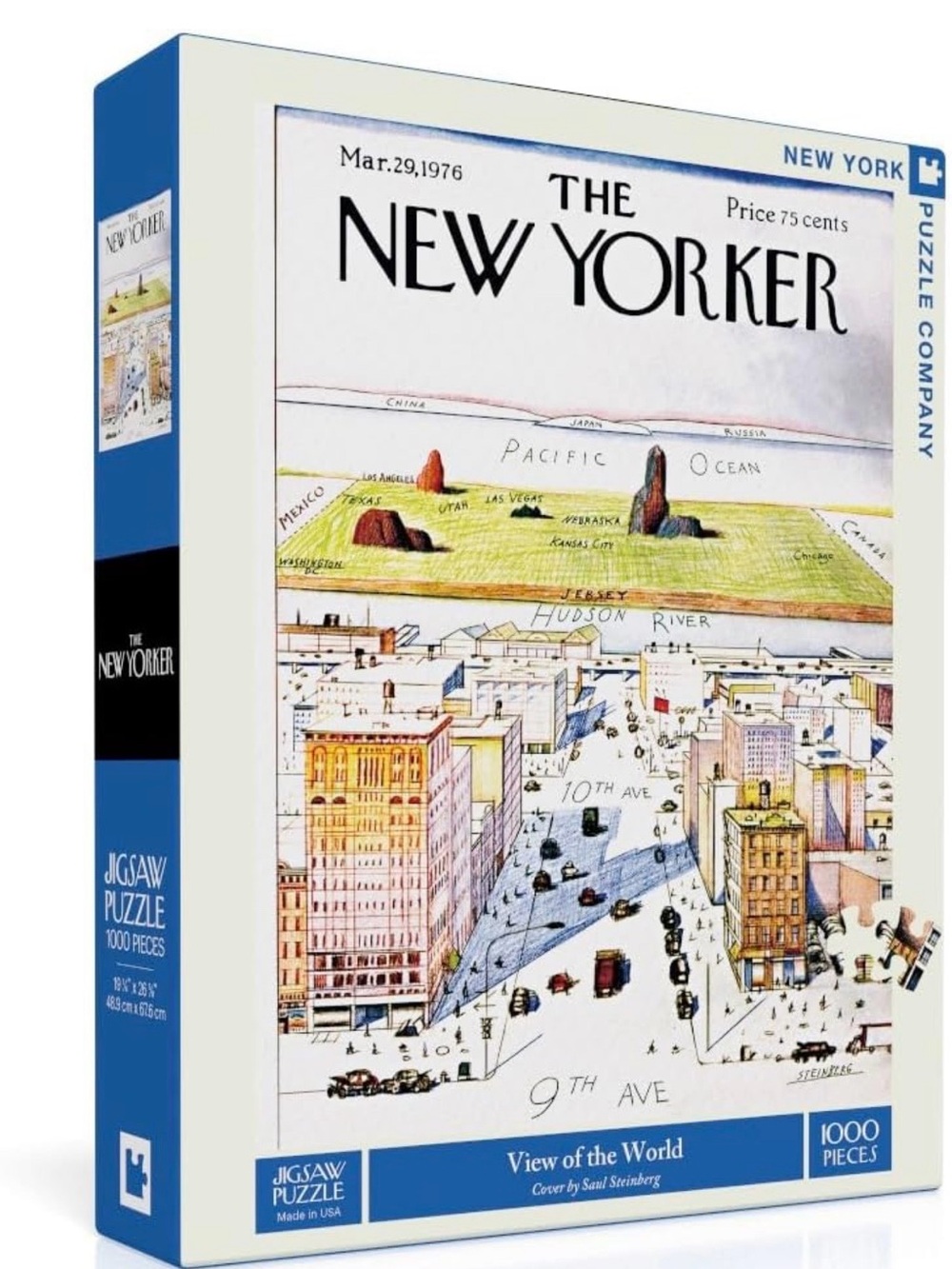 The New Yorker 'View of the World' Puzzle - White/Blue